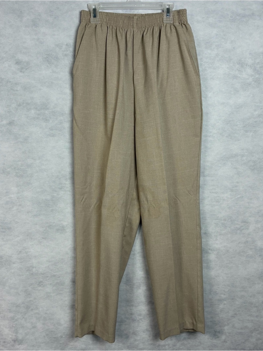 Bobbie Brooks Women's Pants Sz 10 Elastic Waist Khaki High Rise Pockets Vtg